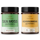 HERBAMAMA Sea Moss e Ashwagandha Kit - Bundle di 1600 mg Sea Moss con Bladderwrack & Ashwagandha Root Gummies - Vegan, Non OGM, Gelatin-Free - 2 Pack