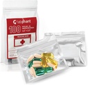 100 Pack Mylar Smell Proof XL Borse di Medicina - Ziplock Borse accessorie con doppia punta perm. Marker; Pill Pack Baggies for Medicine, Gioielli, Hardware; Zipper sigillato Pill Pouches (3.5 x 2.5", Argento)