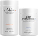 Codeage Daily ADK Vitamin & Probiotic Bundle – Vitamina A Retinyl Palmitate, Vitamina D3 Cholecalciferol, Vitamina K, 50 miliardi CFU SBO Probiotic Blend, Non OGM