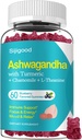Ashwagandha Gummies, Supporto per l'immunità, Rilassamento, Ashwagandha Supplementi per gli uomini e le donne, Natural Blueberry Flavor, 60 Conte