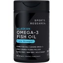 Ricerca sportiva Triple Strength Omega 3 Fish Oil - Burpless Fish Oil Supplement w/EPA & DHA acidi grassi da Single-Source Wild Alaskan Pollock - 1250 mg, 180 ct