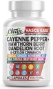 Capsule di pepe di Nutra Cayenne Clean Supplemento con Bacca di Hawthorn, Radice di Dandelion, Cannella di Ceylon, Aglio, Ginger, Berberina, Aceto di sidro di mele, Cardo di latte, Radice di barbabietola, Pillole di Aloe Vera & More