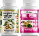 Soluzioni ottimali per il benessere: Supporto per la menopausa di erbe e Ginseng + Ginkgo Biloba Energy & Brain Focus Booster per gli uomini e le donne
