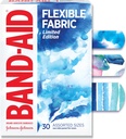 Band-Aid Bandaggi adesivi in tessuto flessibile, comoda protezione flessibile e cura del tessuto per tagli minori & Scrapes, fascia di primo soccorso con un disegno di colore dell'acqua, dimensioni assortite, 30 ct