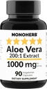 MONOHERB Aloe Vera 1000 mg - 200x estratto - 90 capsule