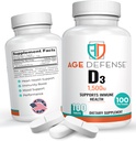 1500 IU Vitamin D3-100 Vitamina D3 Compresse per la salute del cuore, il supporto immunitario e il supporto della funzione muscolare - Integratori ad alta dose di vitamina D per le donne e gli uomini - 35.7 mcg Vitamina D3 Compresse