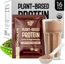 Organic Vegan Protein Sample Pack - Proteine Basate sulle piante, Senza glutine, Non OGM, 20g Protein Per Serving, Grande per Smoothies & Shakes (Chocolate, Confezione da 16)