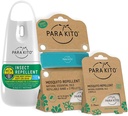 PARAKITO Mosquito, Insect & Bug Spray Bundle - Include Spray, Turquoise Wristband & 4 Refills | DEET Free, Citronella Essential Oils, Perfetto per Camping, Escursionismo, Attività all'aperto di viaggio