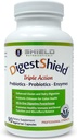 DigestShield® Probiotic & Prebiotic Supplement + Enzimi Digestivi, Beat The Bloat, Latticini digeriti in modo sicuro, Alimenti Gluten e Processati, Ridurre l'assorbimento grasso con Chitosan, fornitura di 90-Meal