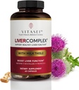 VITASEI fegato pulizia disintossicazione & riparazione, complesso del fegato W/Milk Thistle Extract, Garcinia, curcumina C3, supporto supplemento dietetico di erbe, Detox Formul per le donne & uomini, 60 capsule