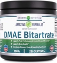 Incredibile formula DMAE Bitartrate Powder Supplement | 100 Grammi | 286 Serve | Non-GMO | Gluten-Free | Made in USA
