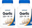 Aglio Nutricost 1000mg, 240 Softgels (2 Bottiglie) - Senza ricetta, Premium Gluten