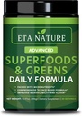 50 Super Greens Polvere - Greens Superfood Polvere con frutta e verdura Supplementi - Supergreens Polvere verde per energia, digestione, vitalità e immunità - 30 Serve Vegan e non OGM