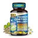 VEGATOT Organic Cortisol Wellness Complex 15-in-1 Formula con Magnesio Ashwagandha St. John's Wort Valerian Rhodiola Rosea Passionflower Chamomile