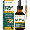 Gocce di estratto di radice di filato selvatico, supplemento femminile con fieno greco e erba madre per il supporto di Menopause e PMS. Fenogreco y Ñame Salvaje para la Menopausia. 2oz