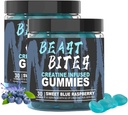 DYALE Beast Bites Creatine Bites - 5g Creatina Monoidrato Per Serve - Senza Zucchero o Colori Artificiali - Basso Calore, Vegan & Halal - Blu Raspberry Flavor - 30 Gummies (2pcs)