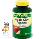 Aceto di sidro di mele 450mg. Aceto di sidro della valle di primavera Capsule 450 mg 100 Conte, Non OGM, Integratore senza glutine Bundle con 45 Diabete di Luall Decoded