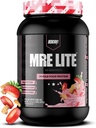 REDCON1 MRE Lite Polvere di proteine alimentari, Shortcake di fragole - Basso Carb & Whey Sostituzione di pasti gratuiti con miscele di proteine animali - Facile da digerire Supplemento realizzato con oli MCT (30 Serve)