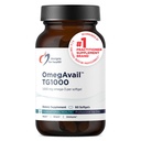 Design per la salute OmegAvail TG1000 - TG (Trigliceride) Integratore di olio di pesce con EPA/DHA - Altamente concentrato 1000mg Omega-3 Per Softgel - Natural Lemon Flavor + No Fishy Aftertaste (60 Softgels)