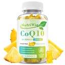CoQ10 Gummies, Coenzyme Q10 Supplemento 200 mg, Alto assorbimento CoQ10 Supplemento per l'energia cellulare e la salute immunitaria, Vegan, Gluten Free, Ananas Flavor, 60 conte