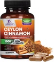 Integratore di cannella di Ceylon organico 1800mg - Pillole di polvere di cannella di Ceylon organico certificate - Supporto di energia e cuore per le donne e gli uomini, in bottiglia negli Stati Uniti, antiossidante, senza glutine, non OGM - 60 capsule