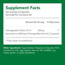 Integratori organici di Ashwagandha | 150 mg di estratto = 1500mg di Herb (1 Bottiglia-120 capsule-2mo alimentazione) | Supporta lo stress sollievo, Immune Salute, & Energy | Non-GMO & Gluten Free