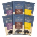 Teeccino Prebiotic SuperBoostTM Herbal Coffee Sampler - 6 Trial-Size Packets - Cioccolato scuro, Mango Lemon Balm, Macadamia Nut - Prebiotici, Caffeina-Free, Alternative di caffè macinato per buona salute Gut