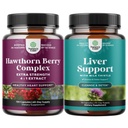 Natures Craft Bundle of Extra Strength Hawthorn Berry Capsule - Heart Health Supplement and Liver Cleanse Detox & Repair Formula - Herbal Liver Support Supplement