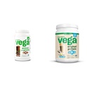 Vega Protein e Greens Protein Powder, Chocolate & Original Protein Powder, Creamy Vanilla Plant Based Protein Drink Mix per Acqua, Latte e Smoothies, 32,5 oz