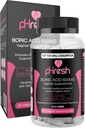 Suppositori di acido borico di pHresh per le donne, i depositi per l'uso dell'odore, la cura naturale femminile supporta la salute vaginale e promuove il bilanciamento del pH sano - Made in USA