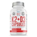 Dr. Boz - K2+D3 Capsule, 66 Serve - Vitamina D3 K2 Supplemento con BioPerine - Bone & Heart Health - Assorbimento potenziato - Qualità Testata - Made in the USA - 5000iu (D3) - 400iu (K2) - Self Care