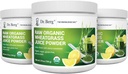 Polvere cruda del succo di Wheatgrass del Dr. Berg (60 selezioni) - Polvere di Wheatgrass Organica certificata USDA w / clorofilla, minerali di trace & enzimi naturali - Ultra-concentrato - Limone Flavor w / Stevia 3 Pack