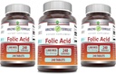 Incredibile Formulas Folic Acid 1000 mcg (1 mg) Compresse Supplemento | Vitamina B9 | Non-GMO | Gluten Free | Made in USA (240 Count | 3 Pack)