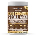 Collagen Keto Coffee Creamer Polvere 12.2 oz - Peptidi di collagene idrolizzati con olio di cocco MCT, B12, Magnesio, Polvere di proteine non aromatizzate, Crema di caffè senza zucchero per Smoothies & Baking