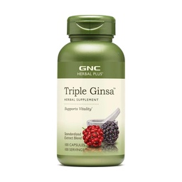 GNC Herbal Plus Tripla Ginsa Supplemento, Supporta Vitalità, 100 Serve