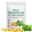 Olio di origano con olio di semi neri, capsule di olio di 6000mg di origano organico, di capsule di supplemento di origano, antiossidanti naturali, non OGM, senza glutine, 120 Softgels