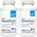 XYMOGEN Omega MonoPure 1300EC Bundle - 60 Softgels + 120 Softgels - Olio di pesce con 3X maggiore assorbimento - DHA EPA Omega 3 supplemento per la salute del cuore + supporto cognitivo