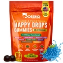 Buone gocce – Gummie di cibo quotidiano per il supporto del mood, il fuoco e l'energia – senza zucchero, Vegan, Blueberry Flavor – 90 Gummies per gli adulti – Supporto giornaliero per l'umore, il fuoco e l'energia naturale