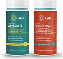 Iwi Omega-3 Essential & Vegikrill Omega-3 Bundle, 30 Serve, Vegan Algae Omega 3, Krill & Fish Oil Alternative, No Fishy Aftertaste