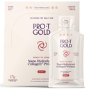 ProT Gold Liquid Collagen Protein Shot, 17g Clear Protein Nano-Hydrolyzed Grass Fed Collagen, 2g Arginina per Wound Support, Gluten Free, Sugar Free, 0g Carbs, Non OGM, Berry, 1 fl oz, 24 Pack