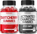 Ciliegia di Tart (90 Gummies) Supporto di livello di acido urico Potente antiossidante con Celery Seed e Charcoal attivato (60 Gummies) Detox & Cleanse sano - Formulato da Conchiglie di cocco organico - USA Made