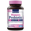 Bonawell Probiotici per le donne 100B, con prebiotici, enzimi digestivi e mirtillo organico per la salute vaginale femminile, digestione e immunità, Shelf-Stable, Rilascio ritardato, 30 Caps Veggie