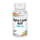 Acido lipoico alfa SOLARAY 250 mg - 60 VegCaps - Attività antiossidante sana e sostegno energetico - Non-GMO & Vegan