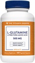 La vitamina Shoppe L-Glutamina 500MG, un amminoacido di forma libera, supporta il recupero muscolare e la salute immunitaria (300 capsule)