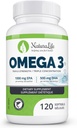 Triple Strength Omega 3 Fish Oil Capsule | EPA & DHA | 1000mg | 100% acidi grassi naturali
