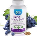 One Planet Nutrition Nano Grape Seed Extract 250 mg Veggie Capsule (120 Serve), Nano per l'assorbimento potenziato, Supporta la salute antiossidante per la salute vascolare, Non OGM, Vegan, Gluten Free