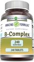 Amazing Formulas Vitamin B Complex con 11 tasti Nutrienti | Compresse Supplemento | Vitamina B1, B2, B3, B6, B12, Acido Folico, Biotina, Cholina, Inositol, PABA (240 Conte)