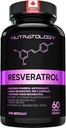 Nutratologia Resveratrolo Integratore Potente Antiossidante - Antiinvecchiamento Trans Resveratrolo - Aumenta la salute cardiovascolare, la rigenerazione cellulare e la crescita dei capelli - 60 capsule - 30 porzioni