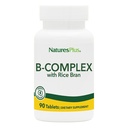 NaturesPlus B-Complex con Riso Bran - 90 compresse - Vegetariano, Gluten Free - 90 Serve