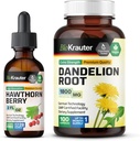 BIO KRAUTER Hawthorn Tincture 2 Fl. Oz. & Dandelion 100 capsule